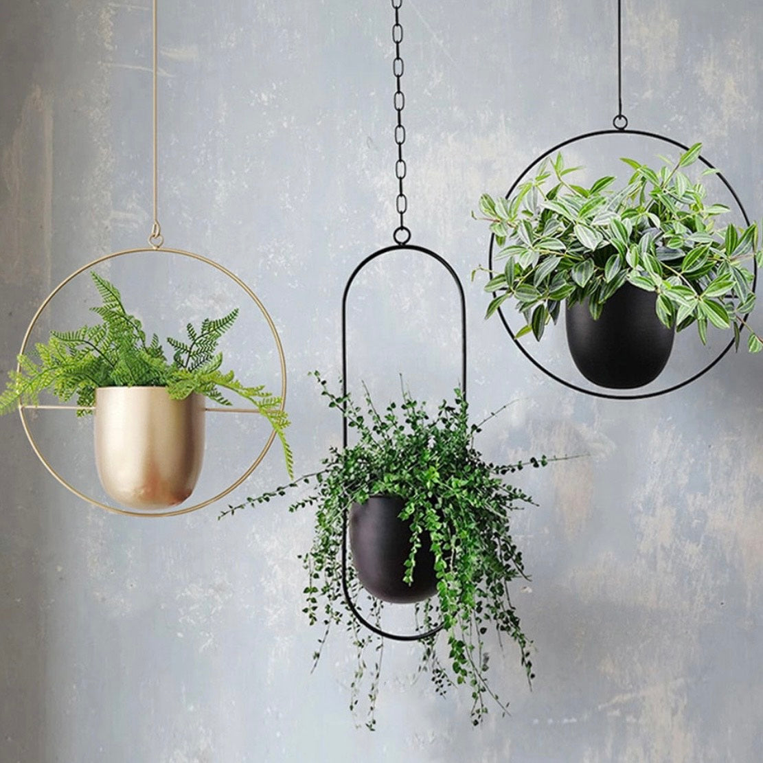 Nordic Style  Iron Hanging Plant Pots