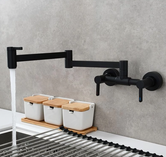 Swivel Aerator Wall Mounted Faucet - 1080 Degree Dual handle